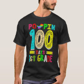 Poppin 100 Days 1st Grade Dinosaur Primary School  Tシャツ (正面)