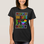 Poppin 100 Days 3rd Grade Dinosaur Elementary Kid  Tシャツ (正面)