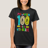 Poppin 100 Days 4th Grade Dinosaur Primary School  Tシャツ (正面)