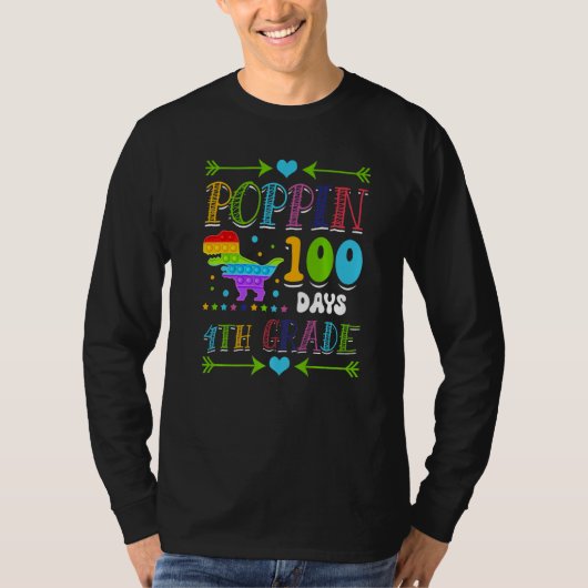 Poppin 100 Days 4th Grade Primary School Kid Eleme Tシャツ (正面)