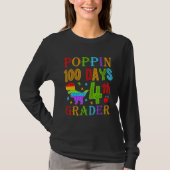 Poppin 100 Days 4th Grader Primary School Kid Elem Tシャツ (正面)