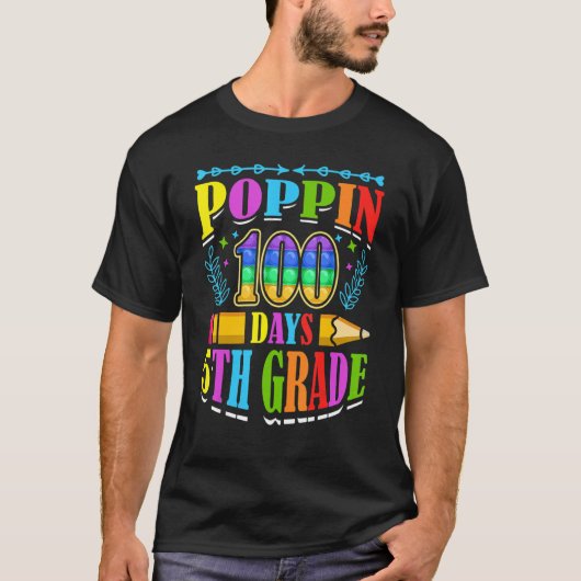 Poppin 100 Days 5th Grade Primary School Kid Eleme Tシャツ (正面)