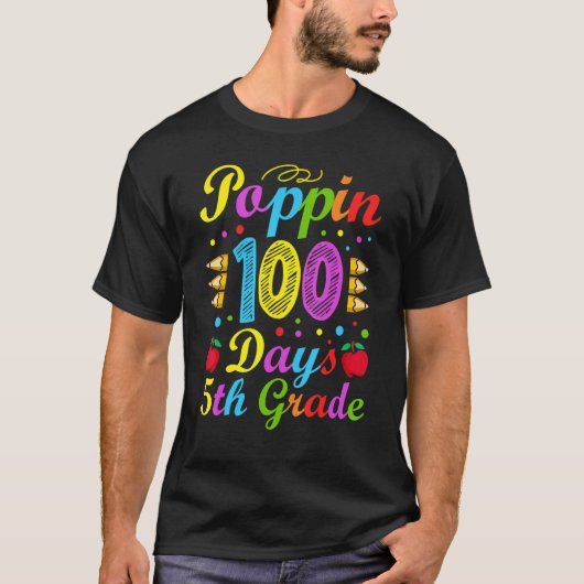 Poppin 100 Days 5th Grade Primary School Kid Eleme Tシャツ (正面)