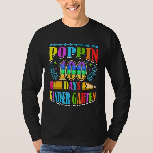 Poppin 100 Days Kindergarten School Kid Schooler P Tシャツ (正面)