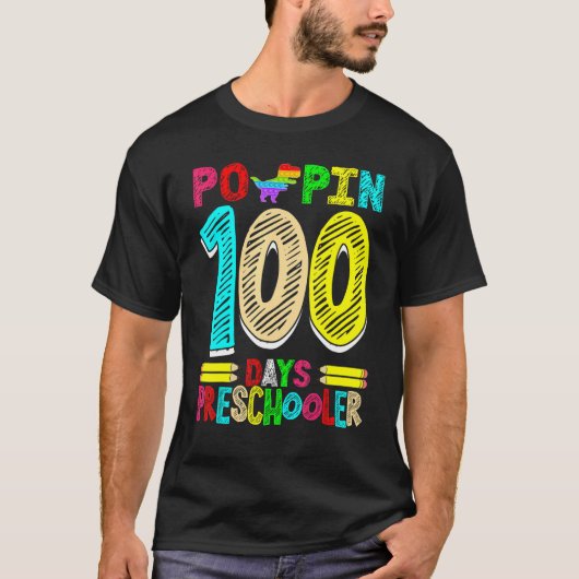 Poppin 100 Days Preschooler Dinosaur Nursery Schoo Tシャツ (正面)