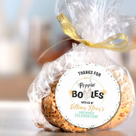 Poppin' Bottles Baby Shower Stickers ラウンドシール