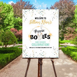 Poppin' Bottles Baby Shower Welcome Sign ポスター