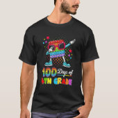 Poppin' Dabbing 100 Days Of 4th Grade Happy 100th Tシャツ (正面)