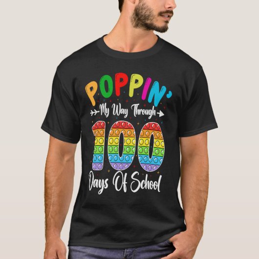 Poppin My Way Through 100 Days Of School Kindergar Tシャツ (正面)