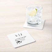 Popping Champagne &Toasting Glasses Party Wedding  スクエアペーパーコースター (インサイチュ)