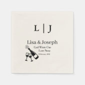 Popping Champagne &Toasting Glasses Party Wedding  スタンダードカクテルナプキン (正面)