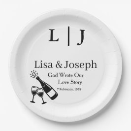 Popping Champagne &Toasting Glasses Party Wedding  ペーパープレート