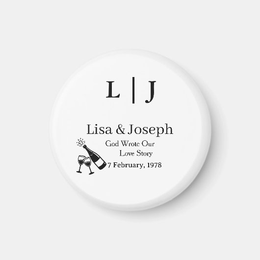 Popping Champagne &Toasting Glasses Party Wedding  マグネット (正面)