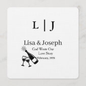 Popping Champagne &Toasting  Party Wedding  招待状 (正面)