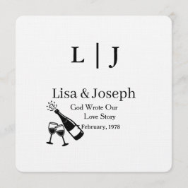 Popping Champagne &Toasting  Party Wedding  招待状