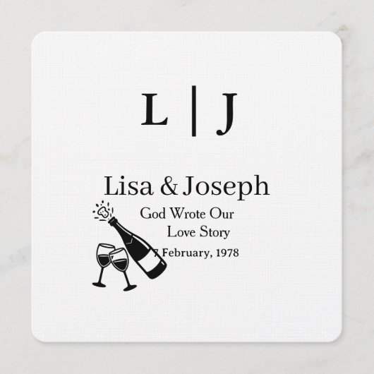 Popping Champagne &Toasting  Party Wedding  招待状 (正面)