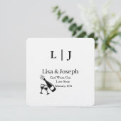 Popping Champagne &Toasting  Party Wedding  招待状 (スタンド正面)