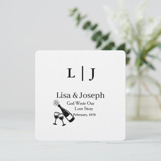 Popping Champagne &Toasting  Party Wedding  招待状 (スタンド正面)