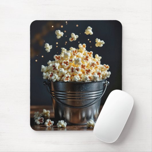Popping Popcorn In Metal Bucket マウスパッド (マウス)