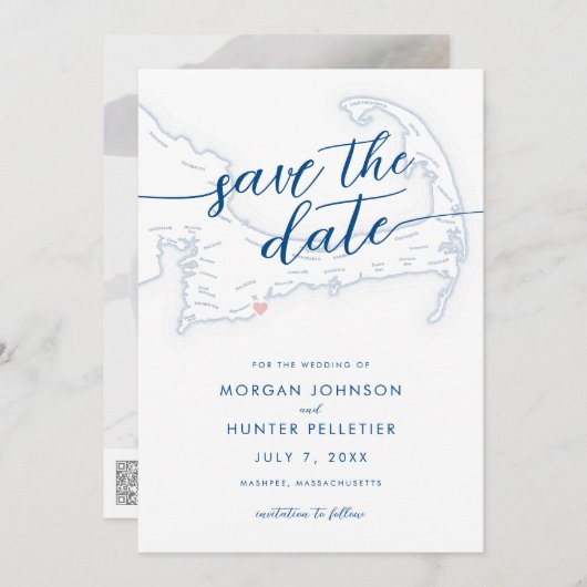 Popponessetミニマル In Map日付を保存 セーブザデート (正面/裏面)