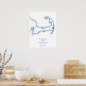 Popponesset Inn Wedding Navy Guest Book Poster ポスター (キッチン)