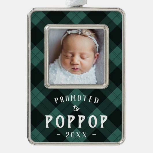 Poppopに昇格 |ベビーフォトグランパ シルバープレートフレームオーナメント (正面)