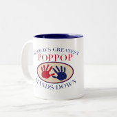 PopPop最も最高のな手 ツートーンマグカップ (正面左)