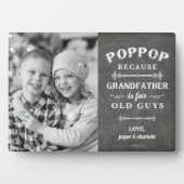Poppop祖父の父の日の子供の写真 フォトプラーク (正面)