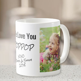 Poppop We Love You パーソナライズされた Photo Names コーヒーマグカップ