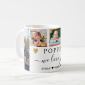 Poppop We Love You Grandkids 5 Photo Collage コーヒーマグカップ (正面左)
