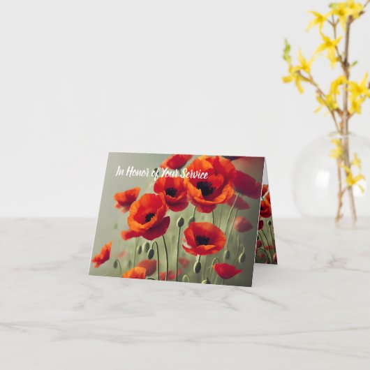 Poppyの思い出 – あなたのサービスを称えて カード (黄色い花)