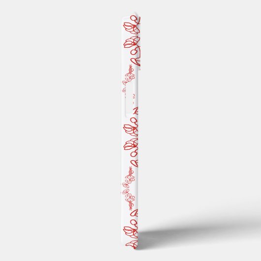 Poppyアウトライン,白の赤,大文字と小文字を区別 Case-Mate iPhoneケース (裏面 / 右)