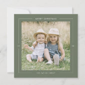 POPPYグリーンフォトメリーユニークスモダンクリスマス シーズンカード (正面)