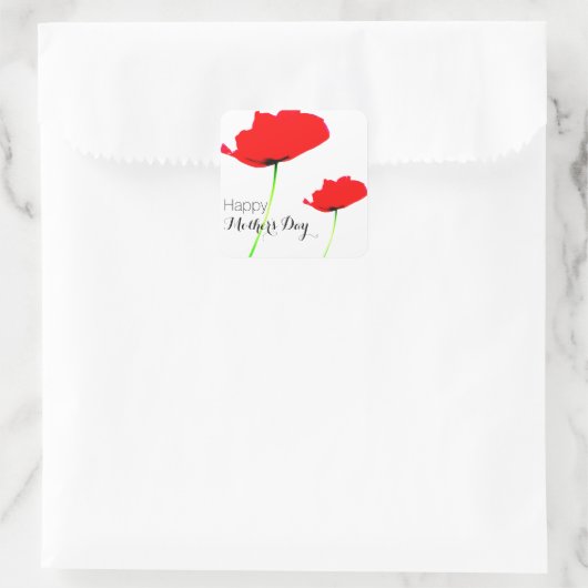 POPPYコレクション01母の日スクエアステッカー スクエアシール (バッグ)