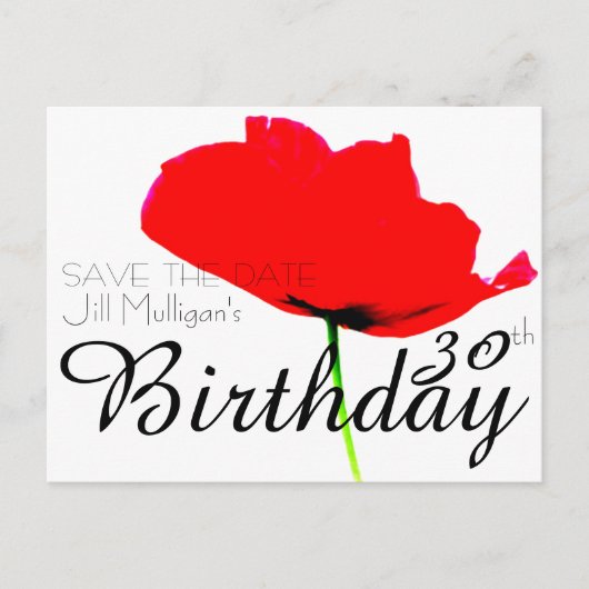 POPPYコレクション30th Birthday日付を保存 案内ポストカード (正面)