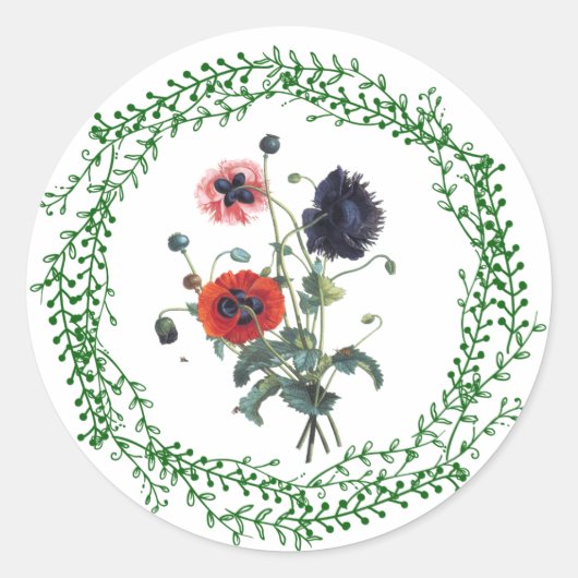 Poppyステッカー、光沢、小1 1/2インチ(2枚) ラウンドシール (正面)