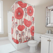 Poppyフィールドダンス:シームレスなフローララプソディ シャワーカーテン (インサイチュ)