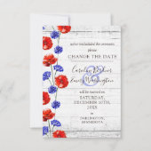 Poppyフローラの素朴カードの結婚日付を変更する 招待状 (正面)