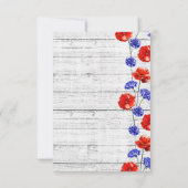 Poppyフローラの素朴カードの結婚日付を変更する 招待状 (裏面)