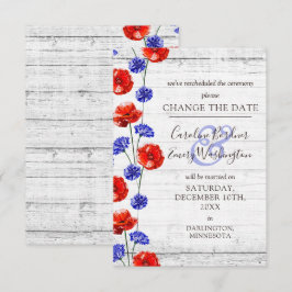 Poppyフローラの素朴カードの結婚日付を変更する 招待状