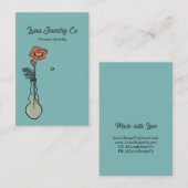 Poppyフローラジュエリーピン名刺 名刺 (正面/裏面)