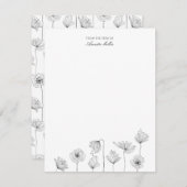 Poppyフローラパーソナライズされた文房具ノートカード ノートカード (正面/裏面)