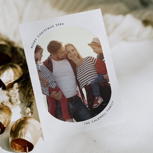 POPPYブラックおもしろいモダンファミリーDIYフォトクリスマス シーズンカード