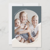 POPPYブルーユニーククリスマスファミリークリスマスフォト シーズンカード (正面)