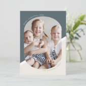 POPPYブルーユニーククリスマスファミリークリスマスフォト シーズンカード (スタンド正面)