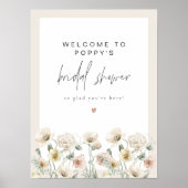 POPPYワイルドフラワー素朴ブライダルシャワーへようこそ ポスター (正面)
