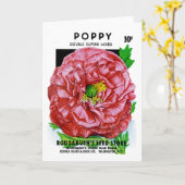 Poppyヴィンテージシードパケット カード (黄色い花)
