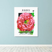 Poppyヴィンテージシードパケット キャンバスプリント (インサイチュ (ウッドフロア))