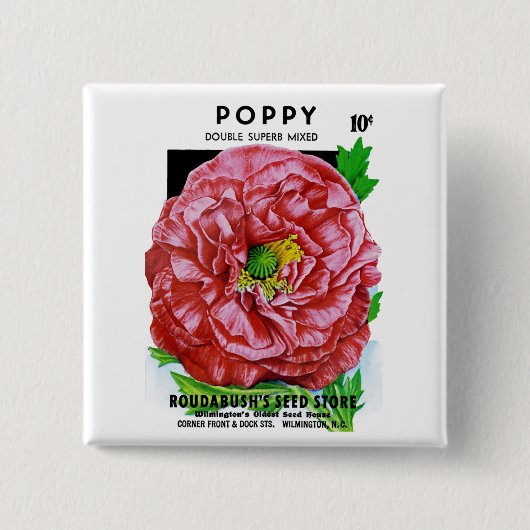 Poppyヴィンテージシードパケット 缶バッジ (正面)