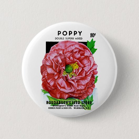Poppyヴィンテージシードパケット 缶バッジ (正面)